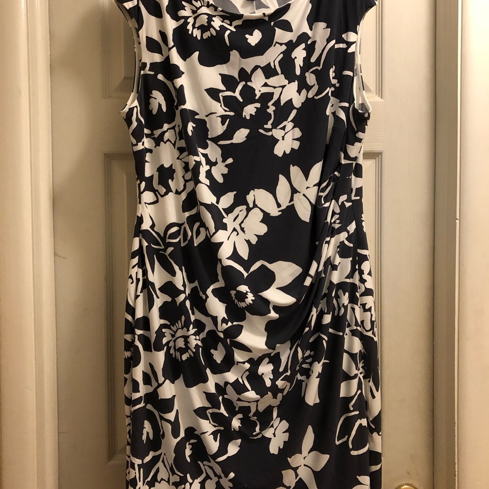 Grey and white floral dress by Chaps.